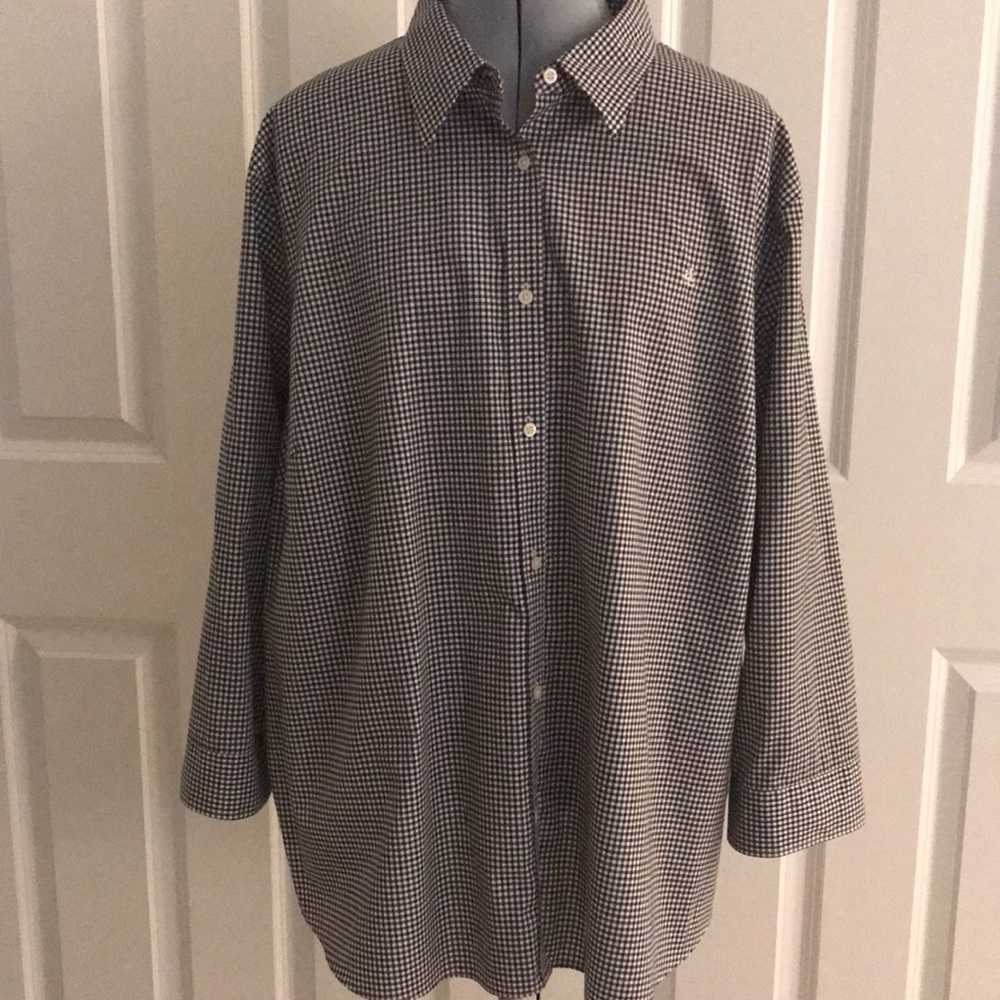 Ralph Lauren - Black & White Gingham Checked Button Down Shirt - 2X